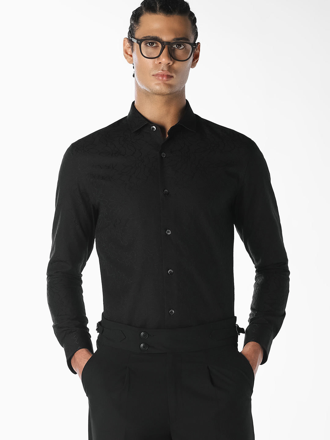 Dobby Textured Formal Shirt - S