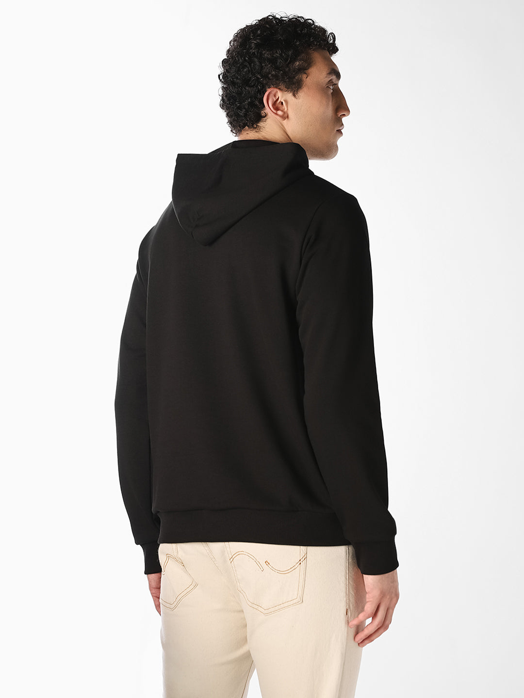 Black Graphic Print Hoodie