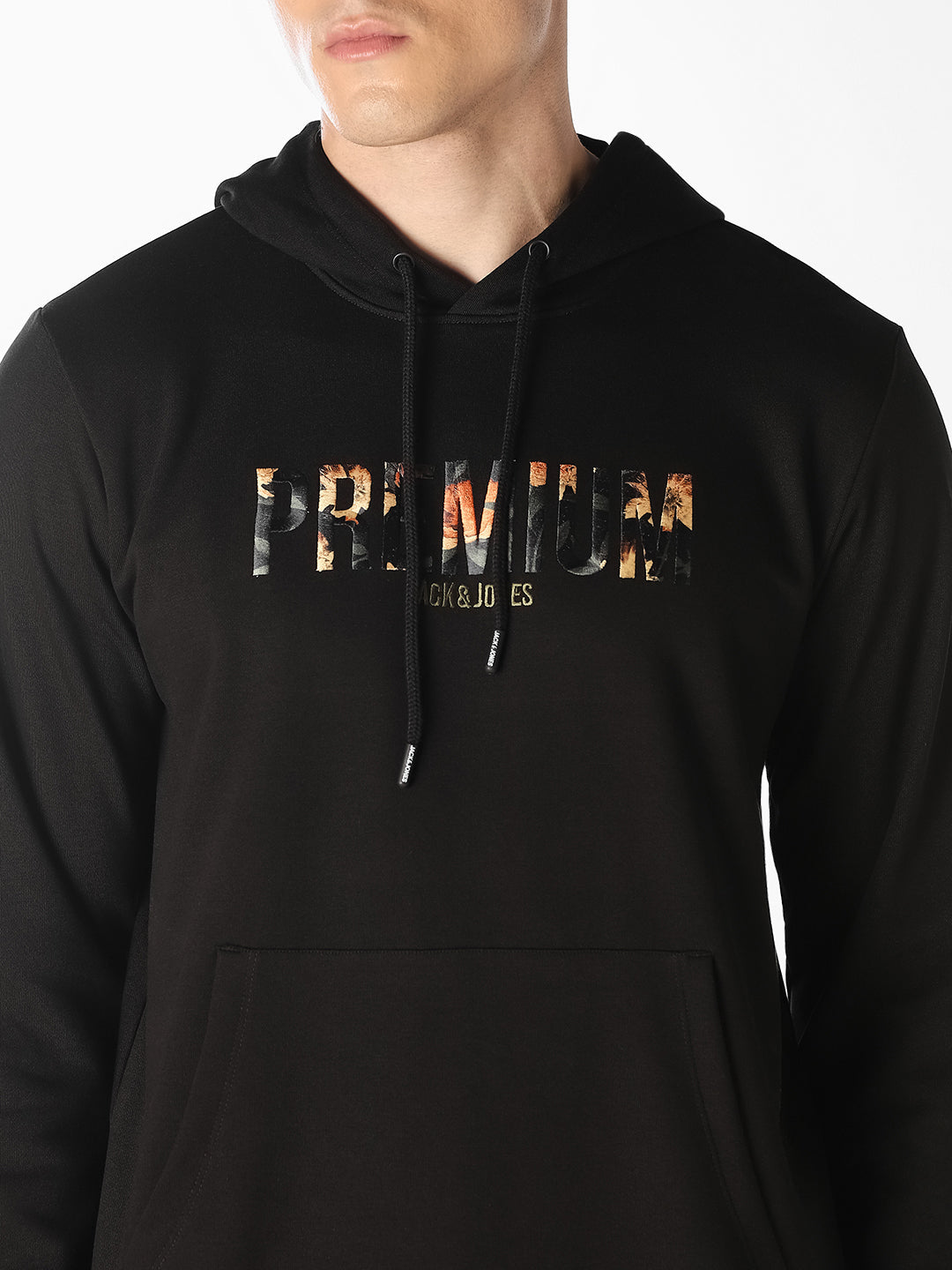 Black Graphic Print Hoodie