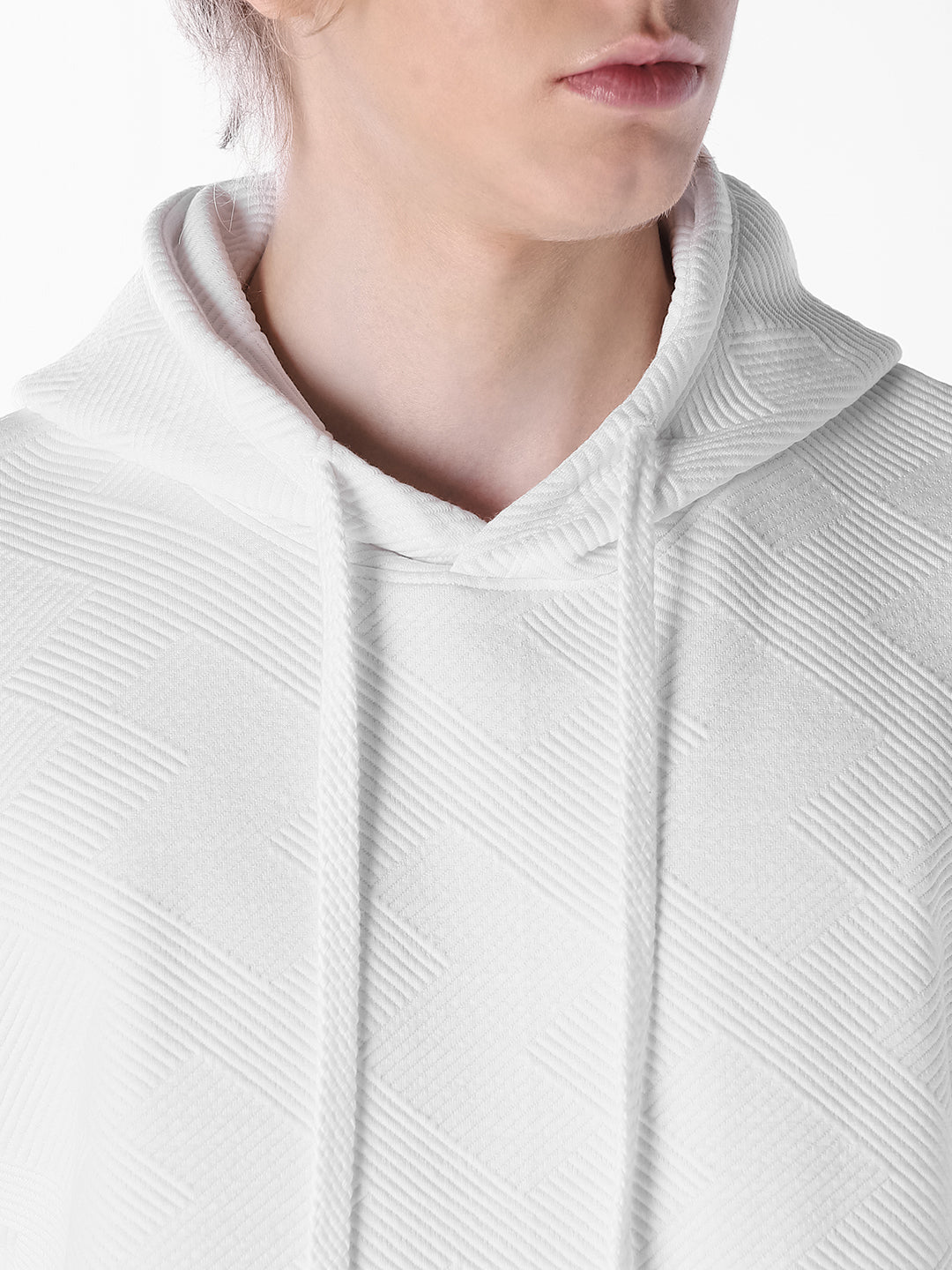 White Jacquard Regular Fit Pullover