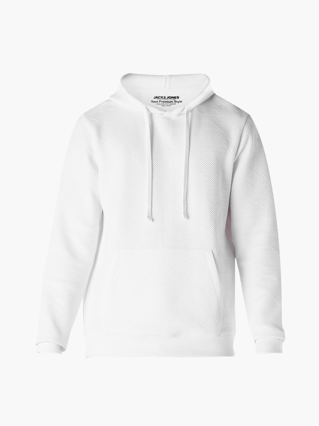 White Jacquard Regular Fit Pullover