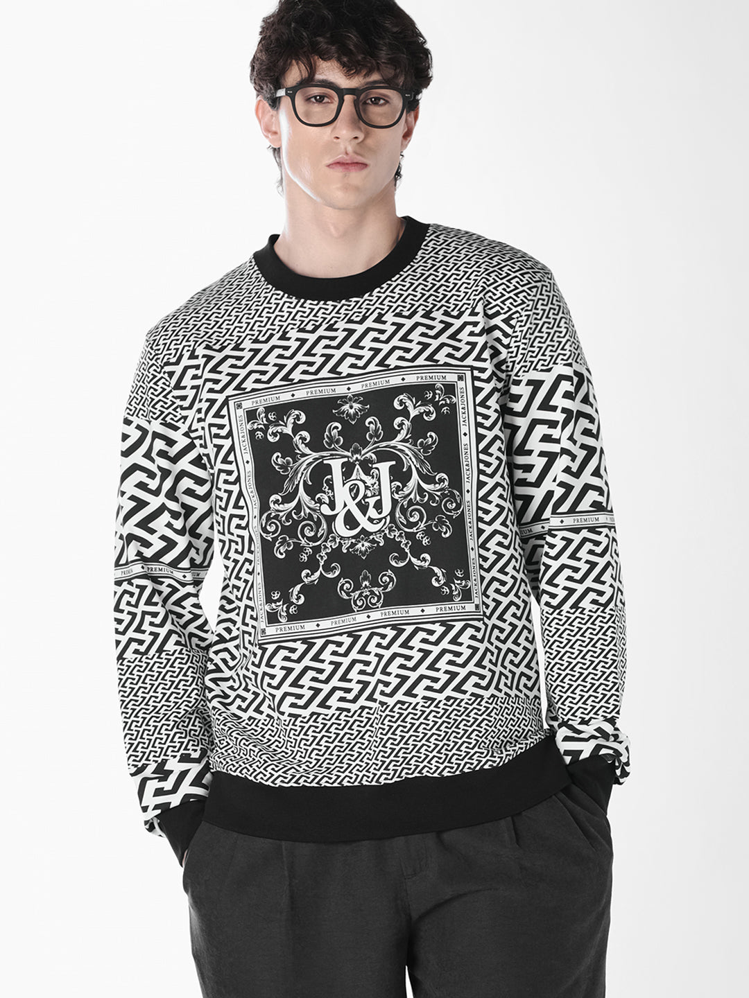 Monochrome Printed Sweatshirt