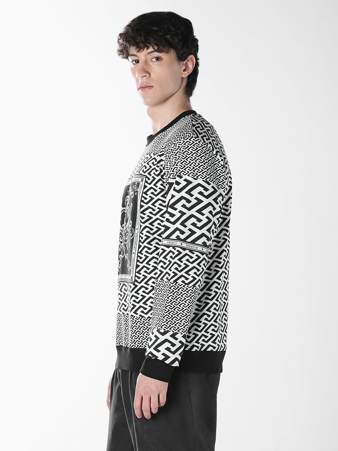 Monochrome Printed Sweatshirt