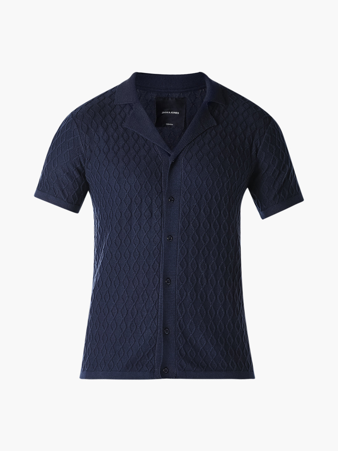 Navy Textured Knit Shirt