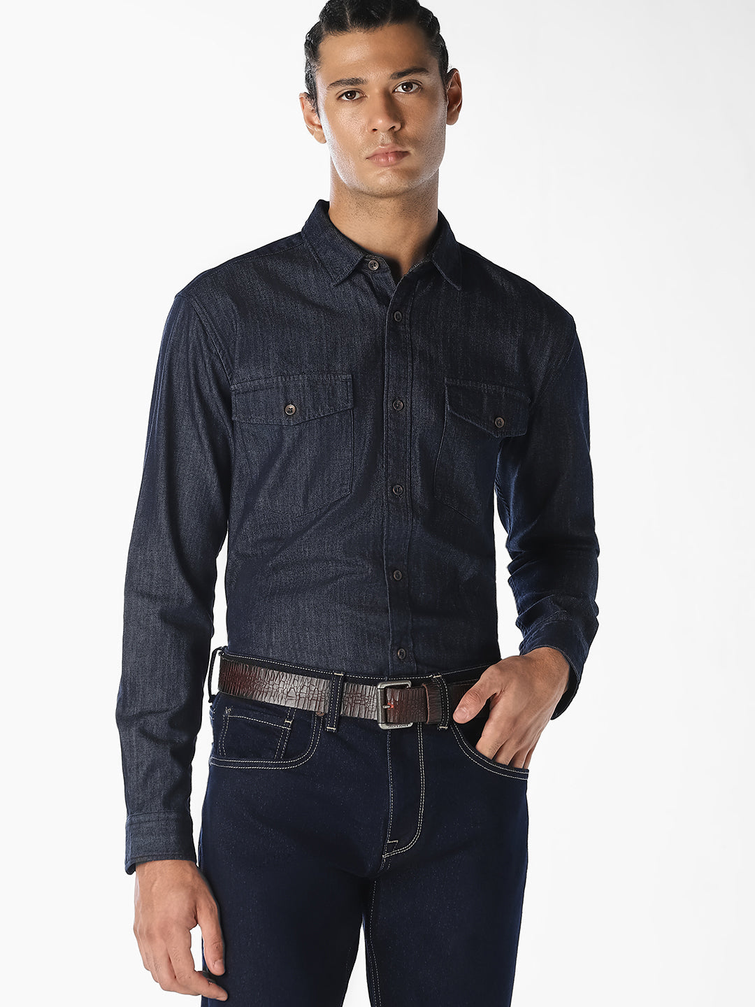 Dark Blue Denim Shirt