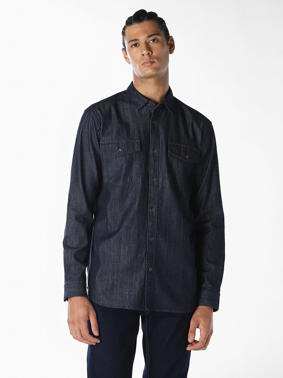 Dark Blue Denim Shirt