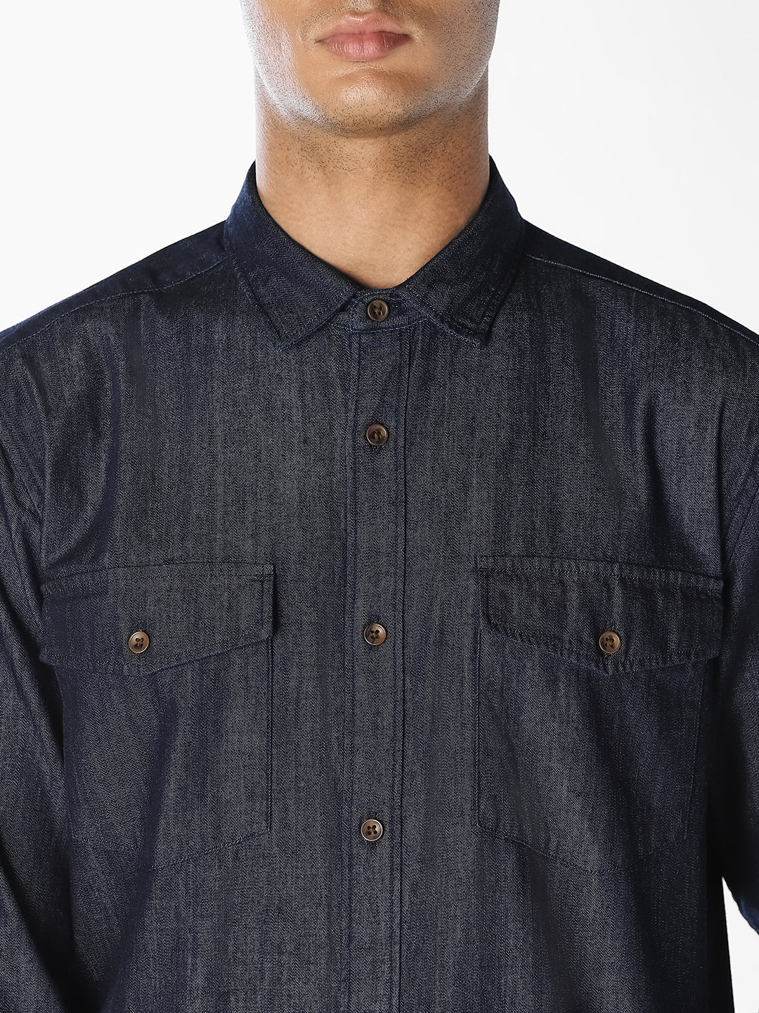 Dark Blue Denim Shirt