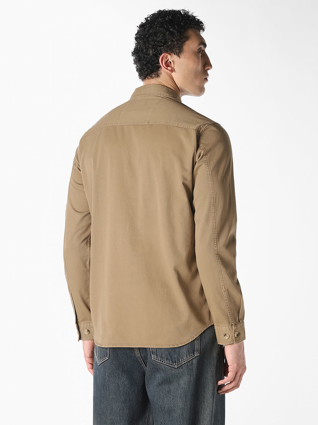 Beige Regular Fit Shirt