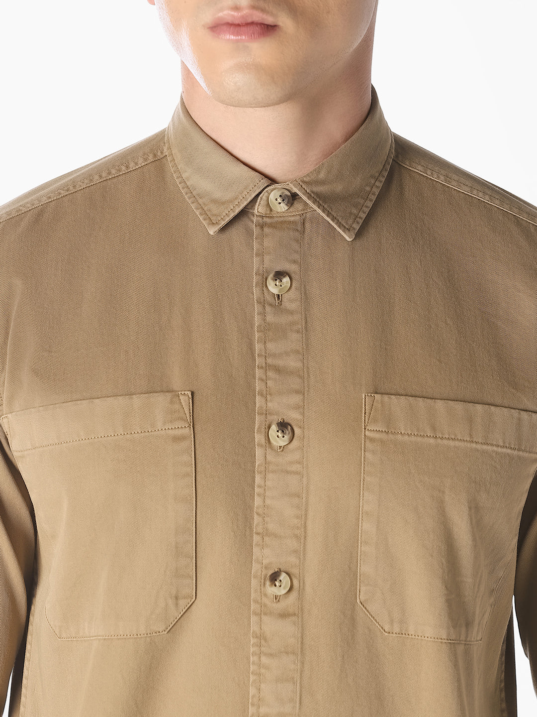 Beige Regular Fit Shirt