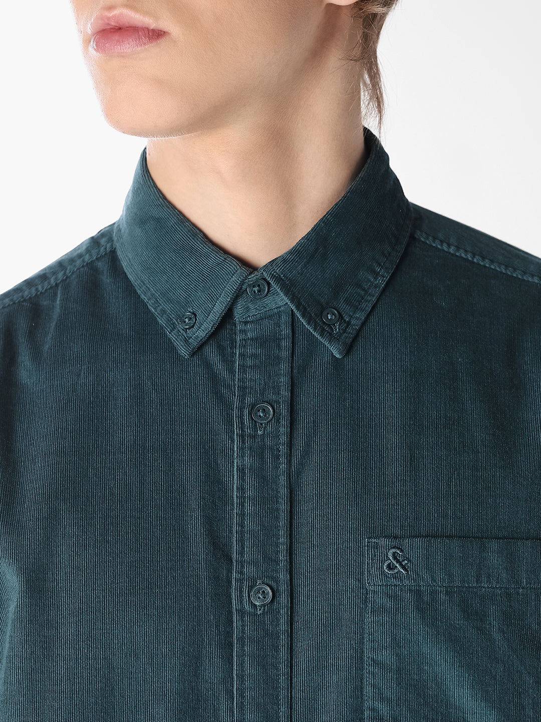 Teal Blue Cotton Shirt