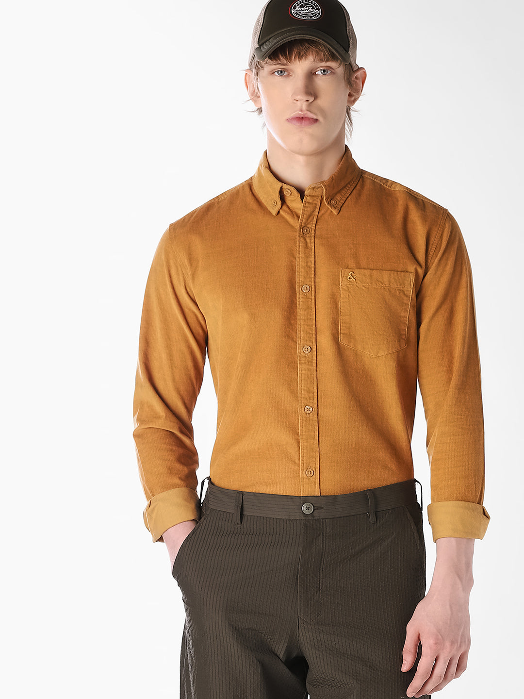 Brown Cotton Shirt - S