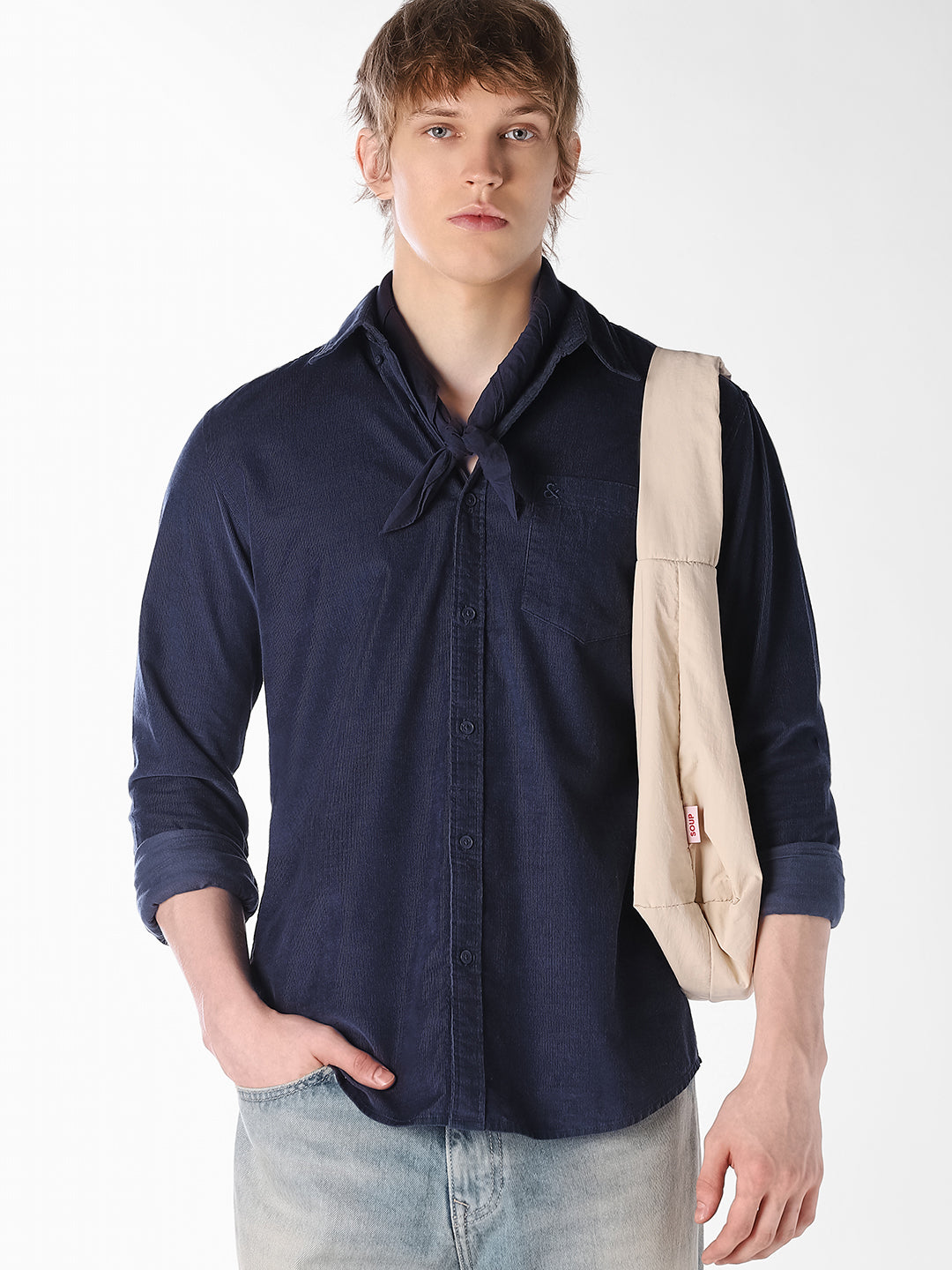 Dark Blue Cotton Shirt - S