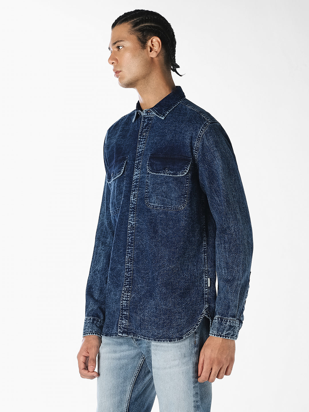 Blue Washed Denim Shirt