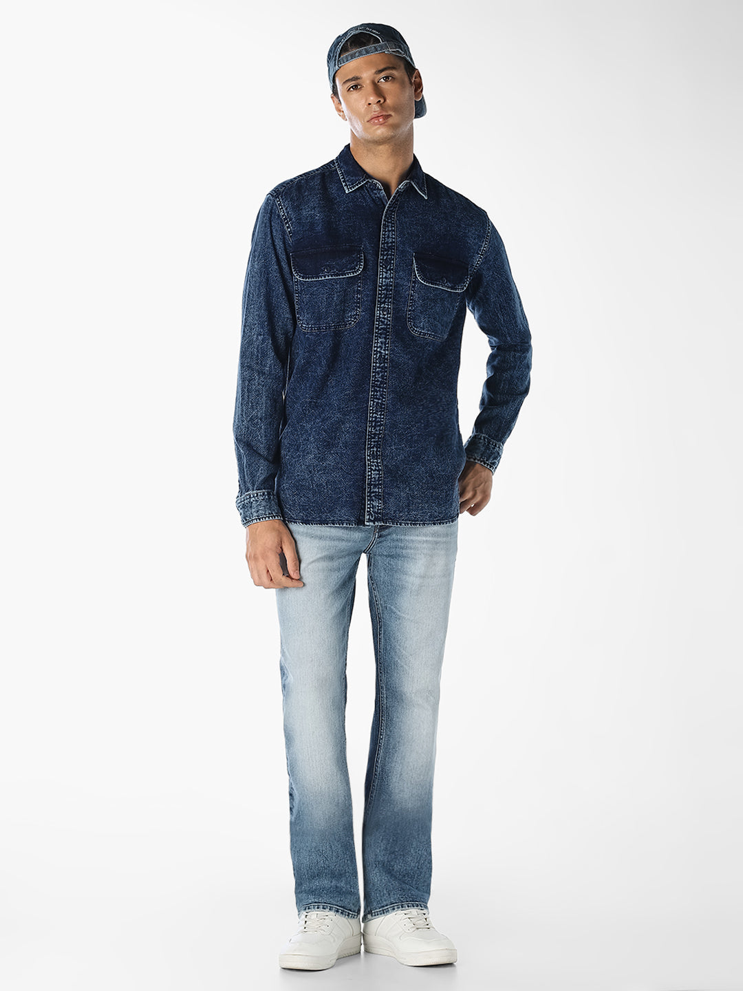 Blue Washed Denim Shirt