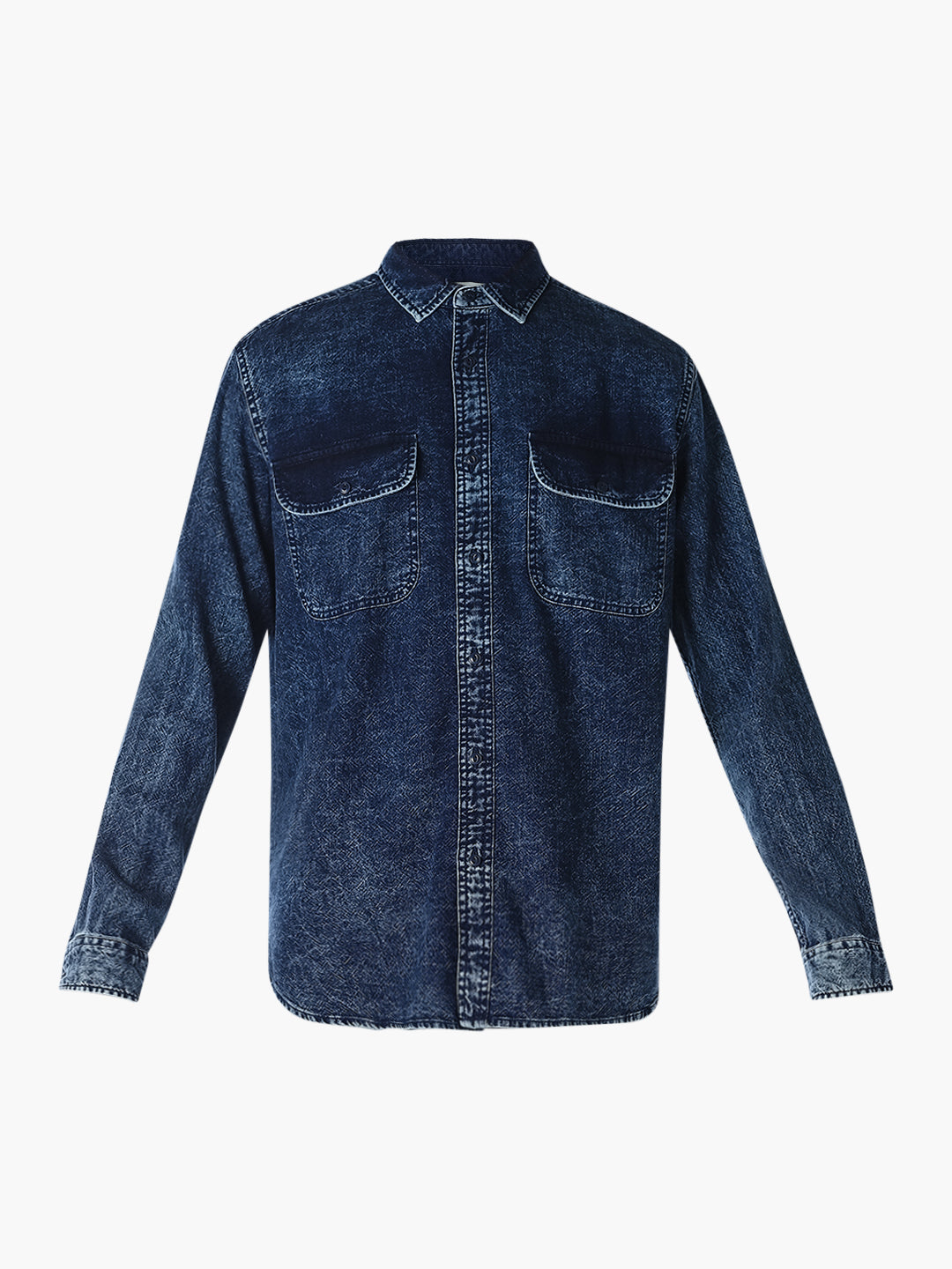 Blue Washed Denim Shirt