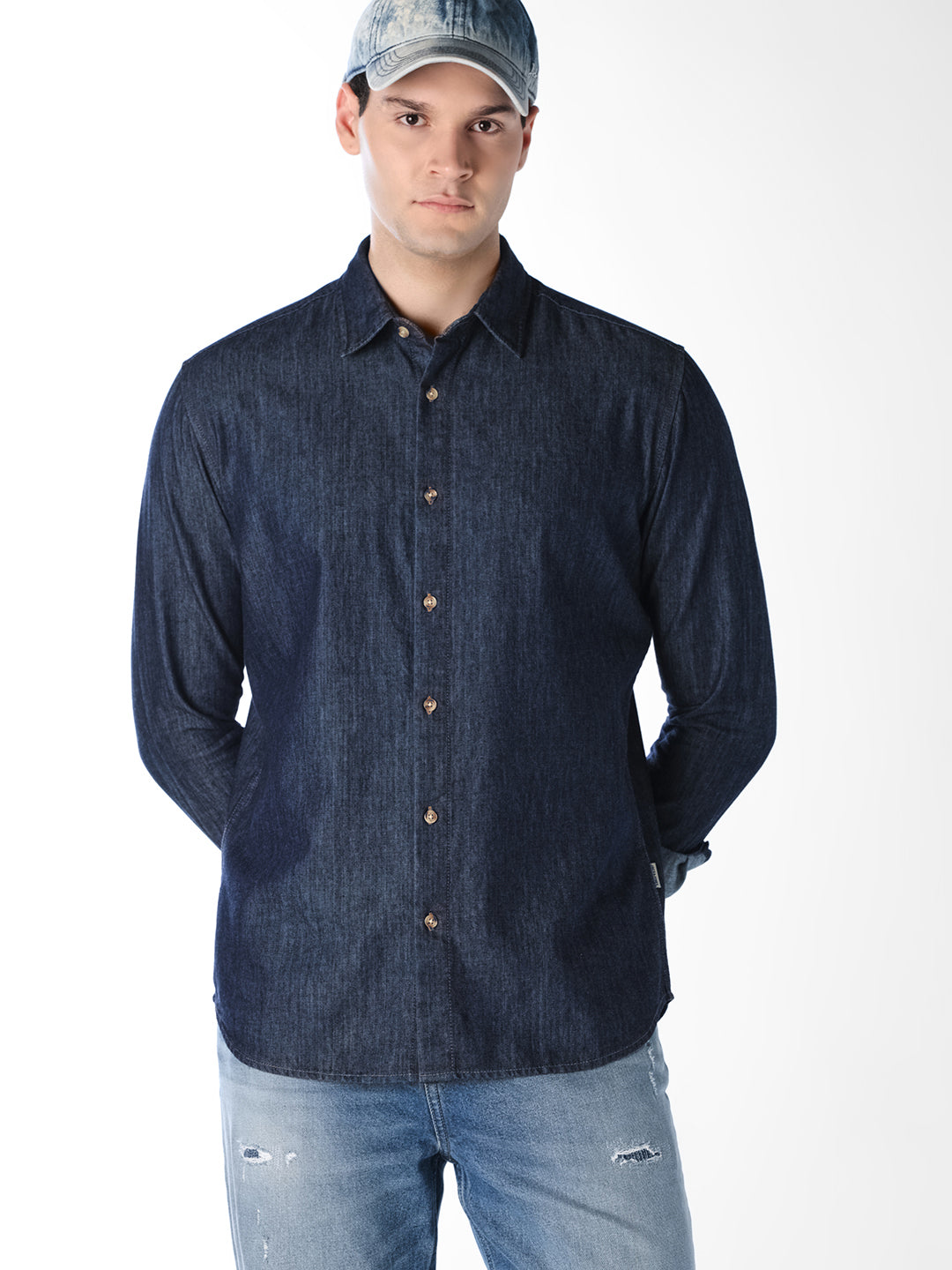 Dark Blue Denim Shirt