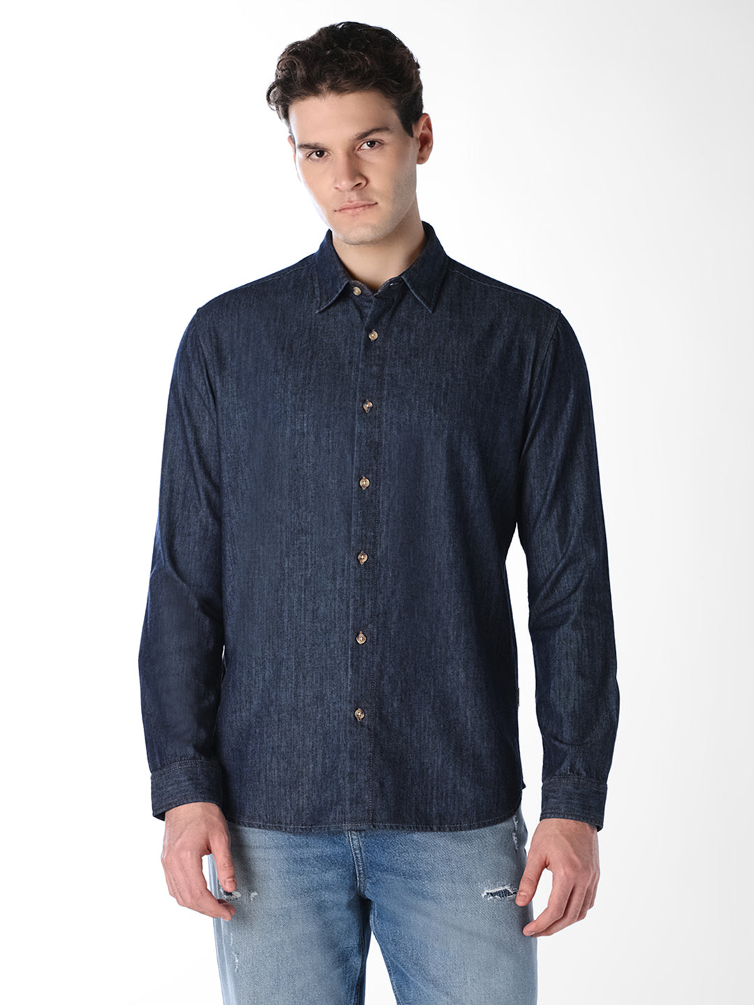 Dark Blue Denim Shirt