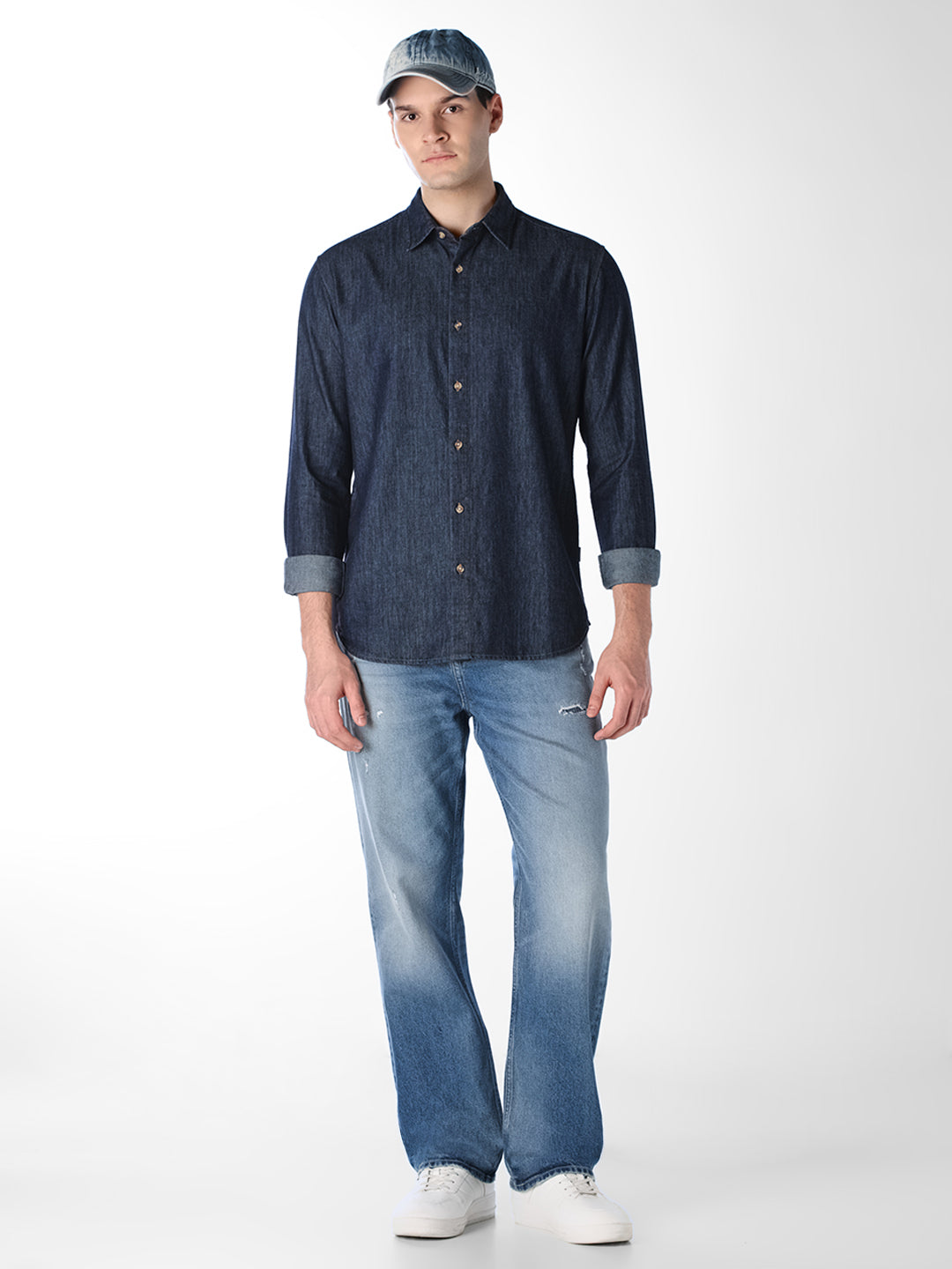 Dark Blue Denim Shirt