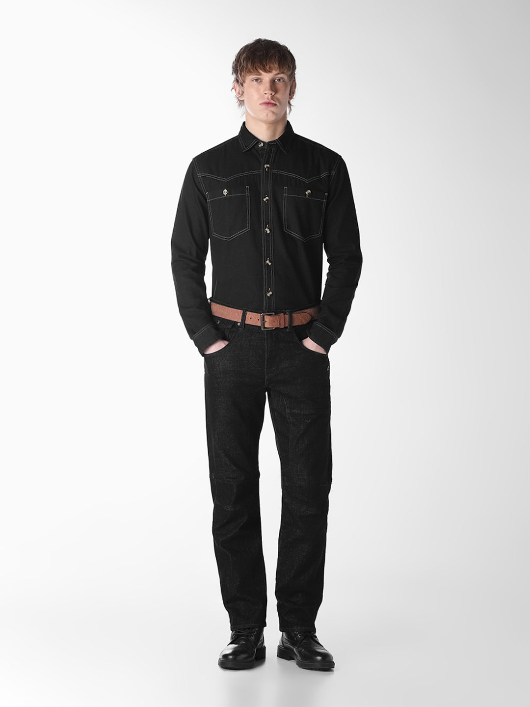 Contrast Stitch Cotton Shirt