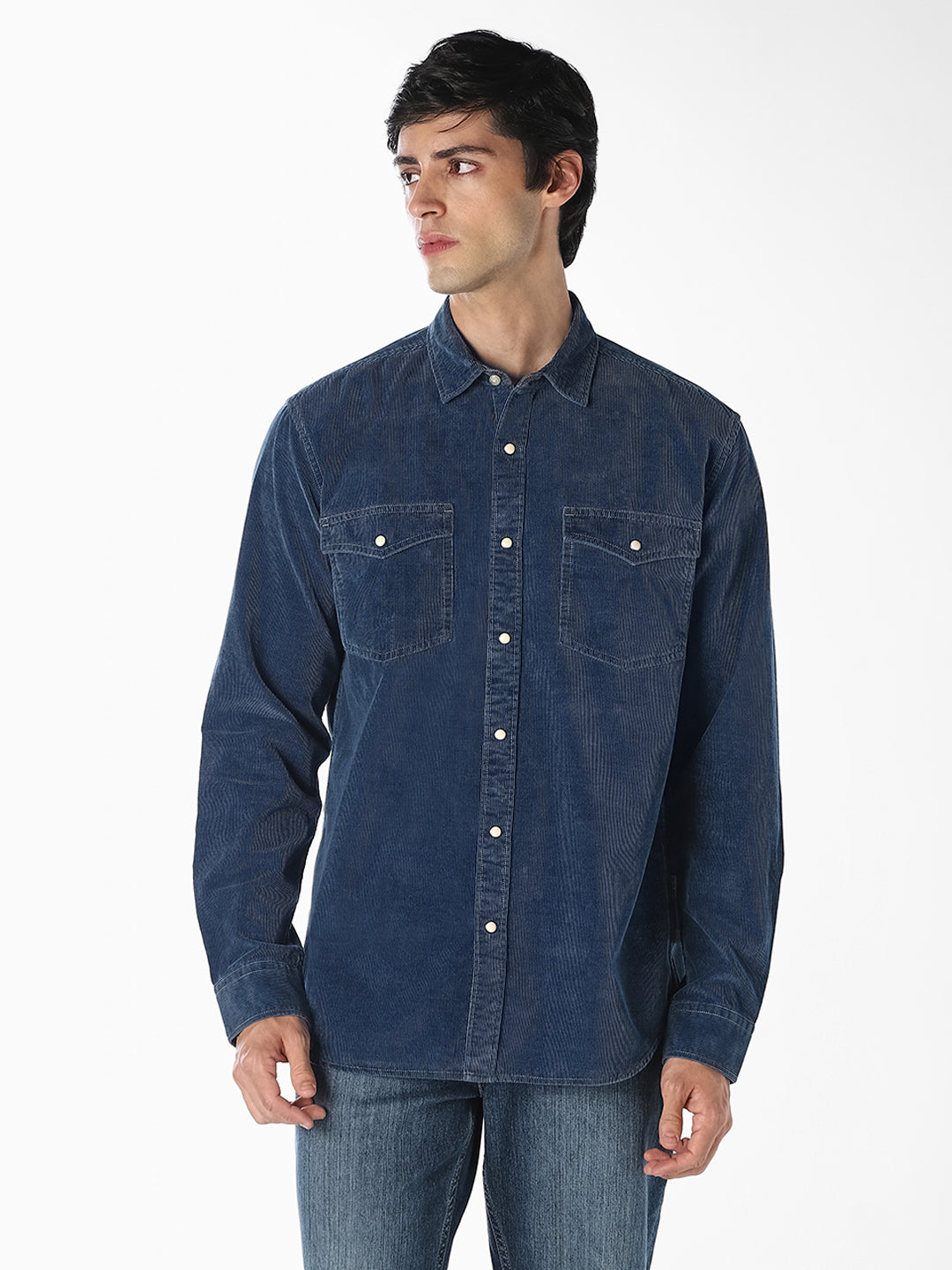 Blue Corduroy Utility Shirt