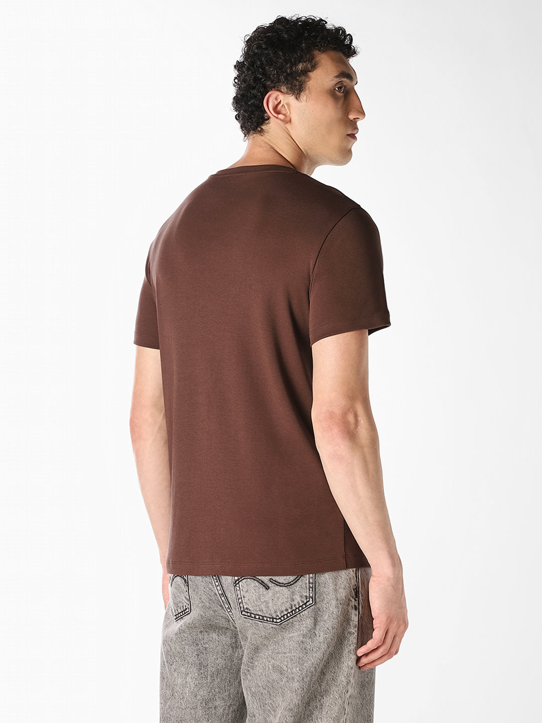 Brown Graphic Print T-Shirt