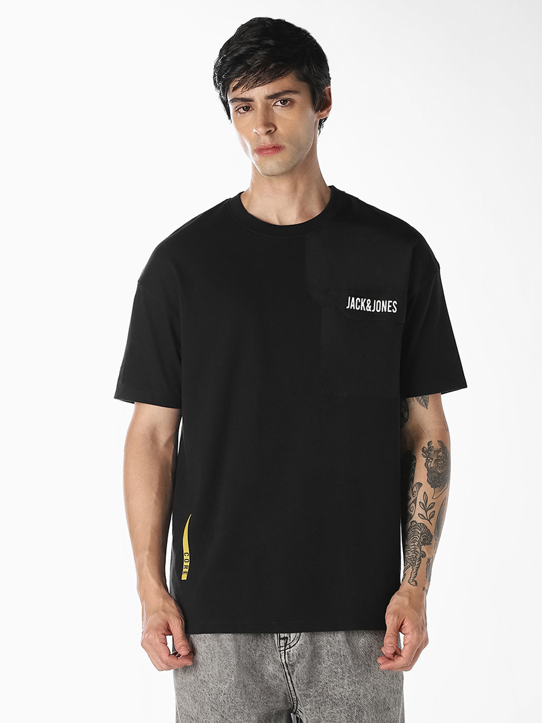 Black Printed Oversized T-shirt