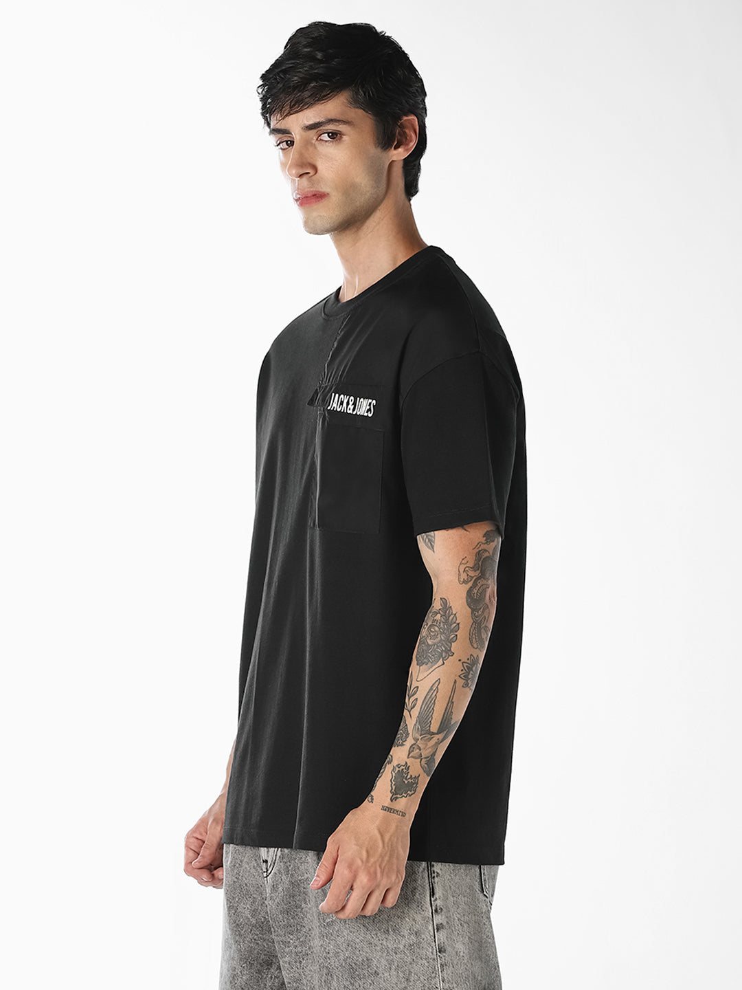 Black Printed Oversized T-shirt
