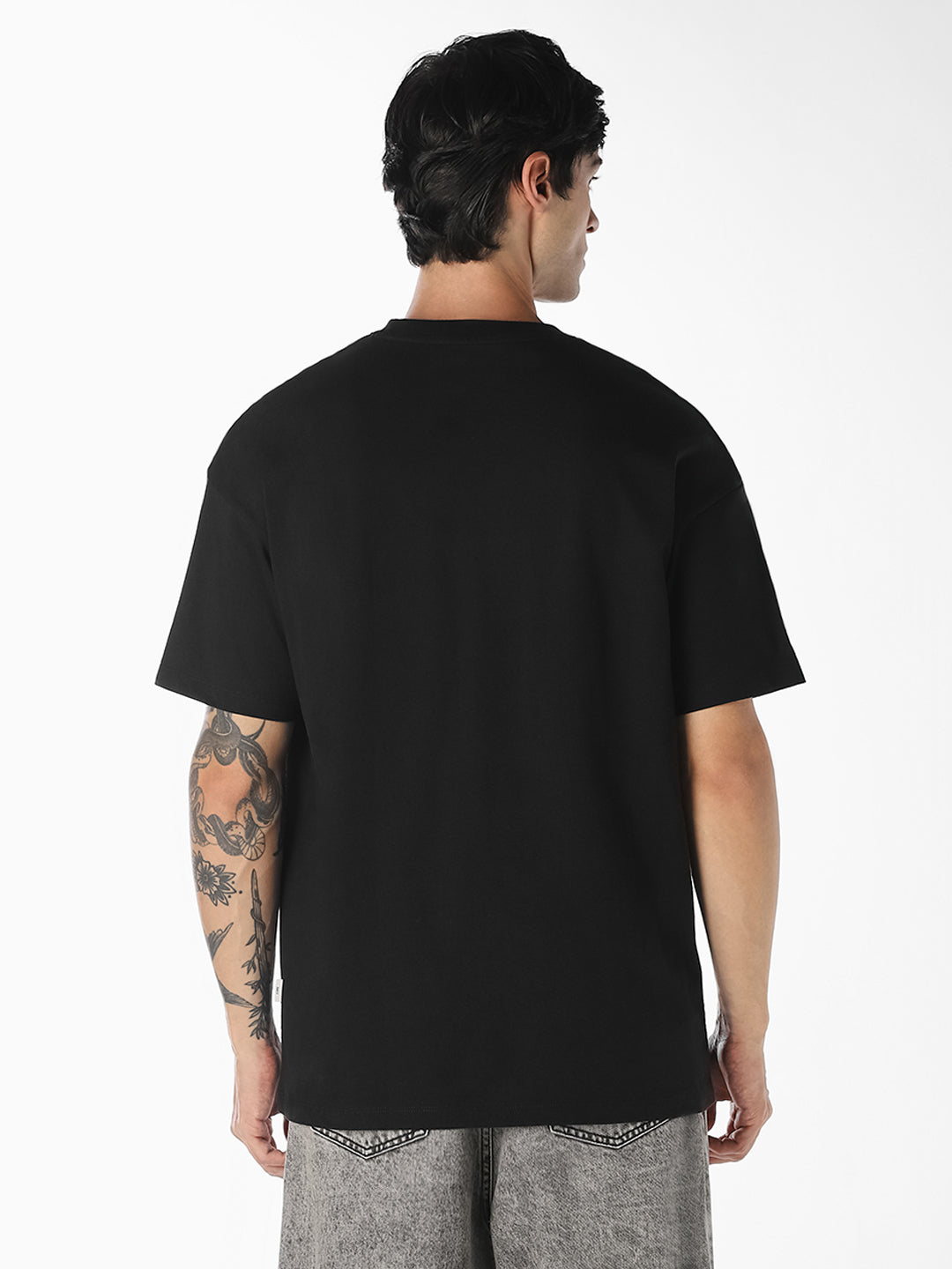 Black Printed Oversized T-shirt