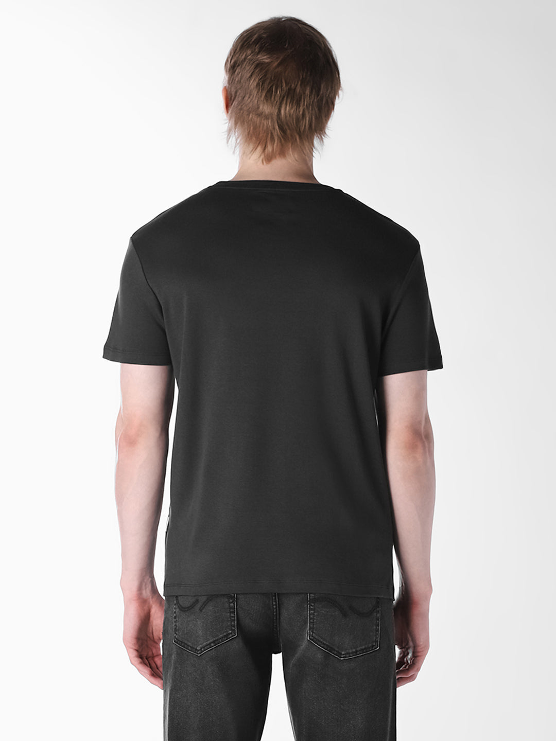 Black Printed Cotton T-shirt
