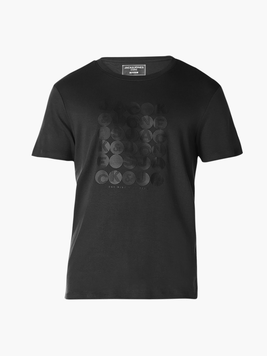 Black Printed Cotton T-shirt