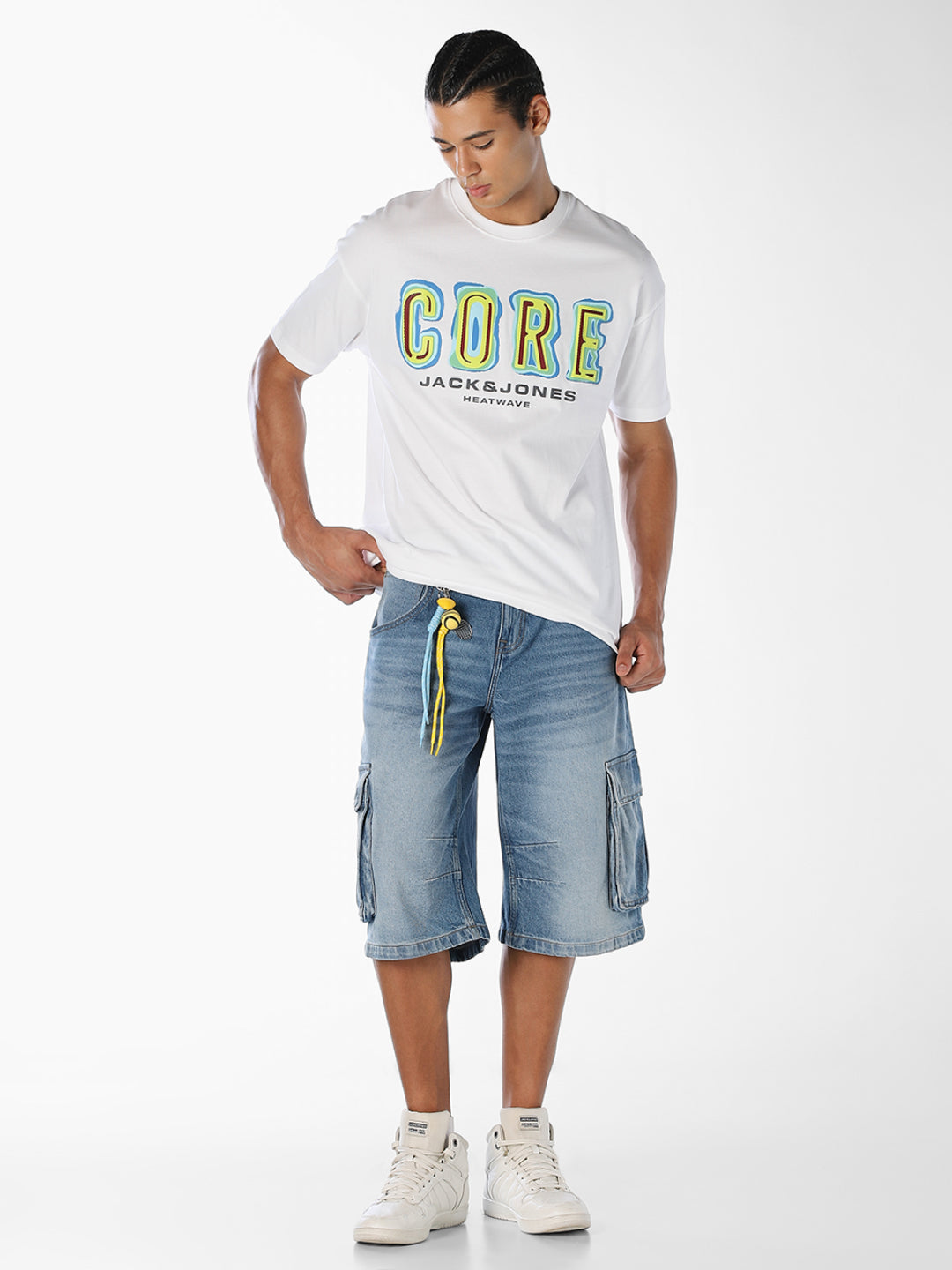 White Printed Oversized T-shirt