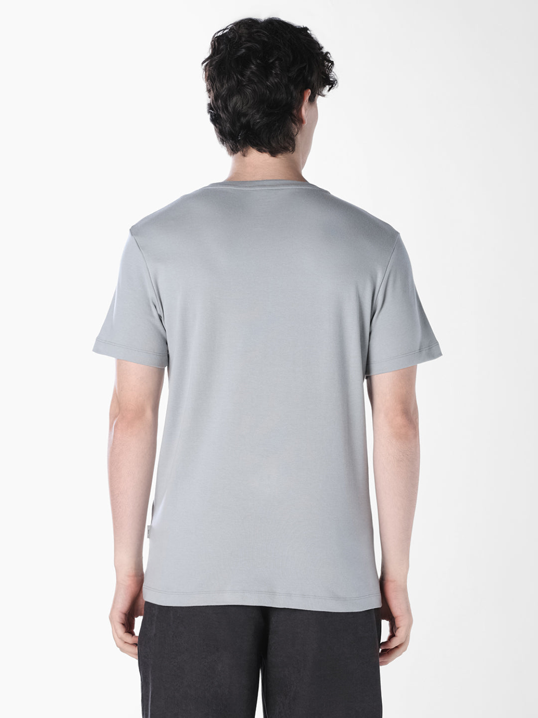 Grey Printed Crew Neck T-shirt