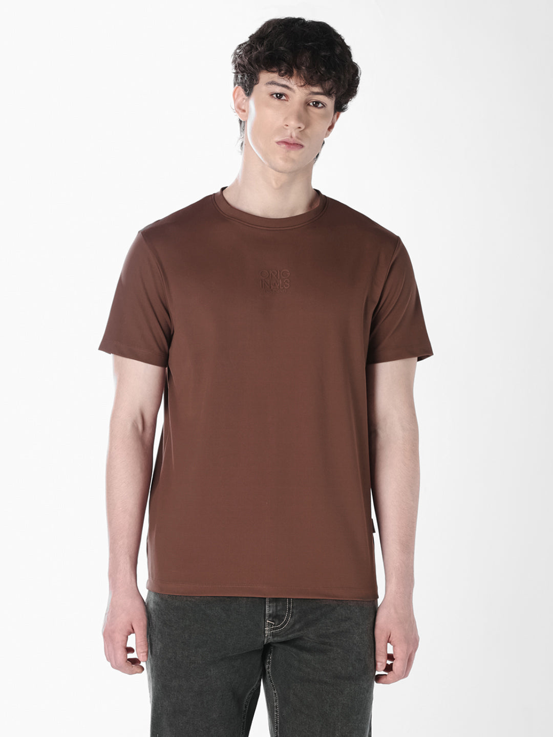 Brown Tonal Logo Print T-shirt