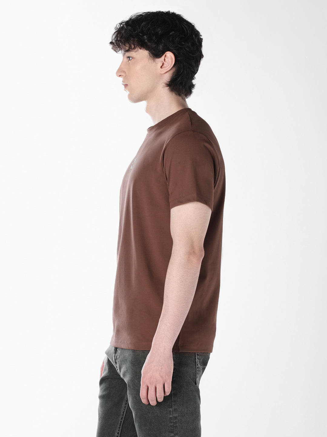 Brown Tonal Logo Print T-shirt