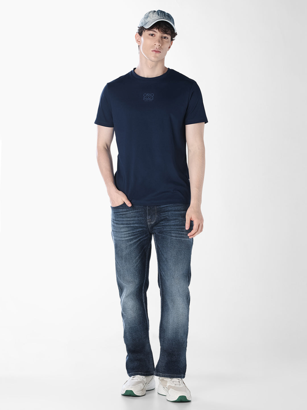 Blue Tonal Logo Print T-shirt