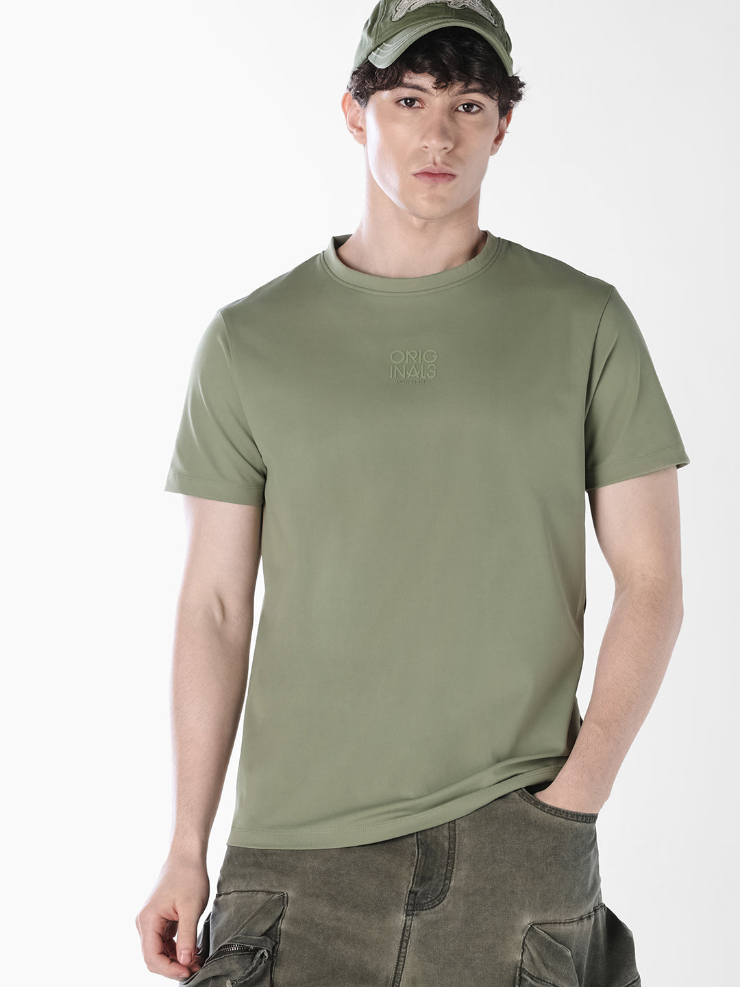 Green Tonal Logo Print T-shirt