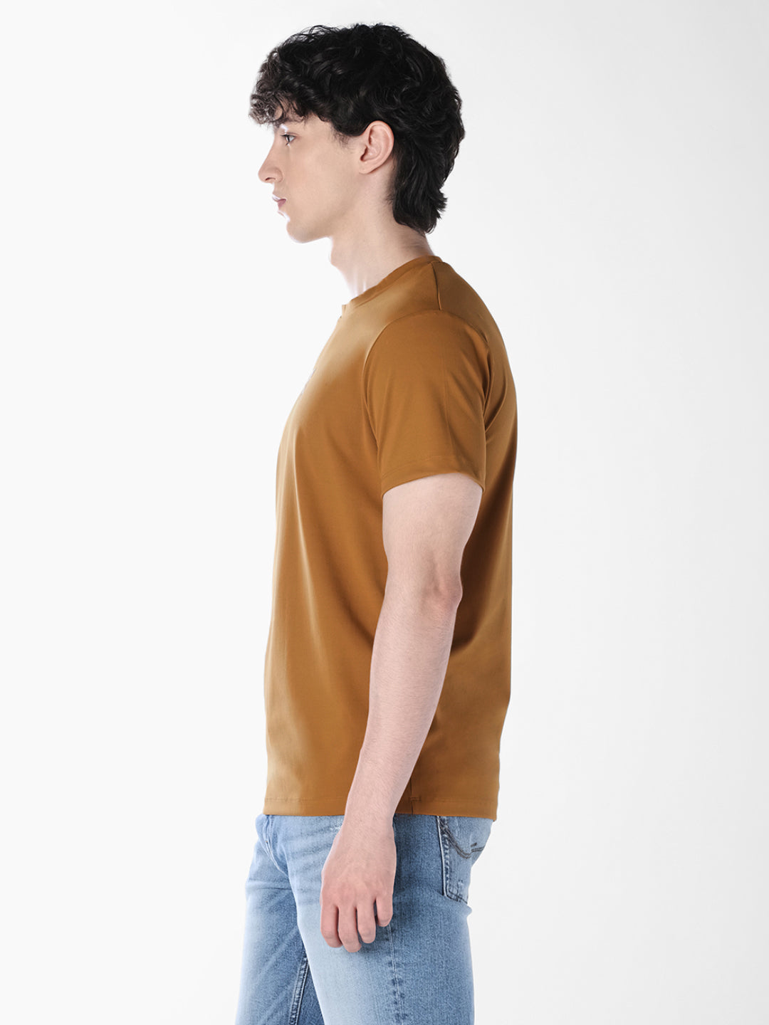 Golden Brown Tonal Logo Print T-shirt