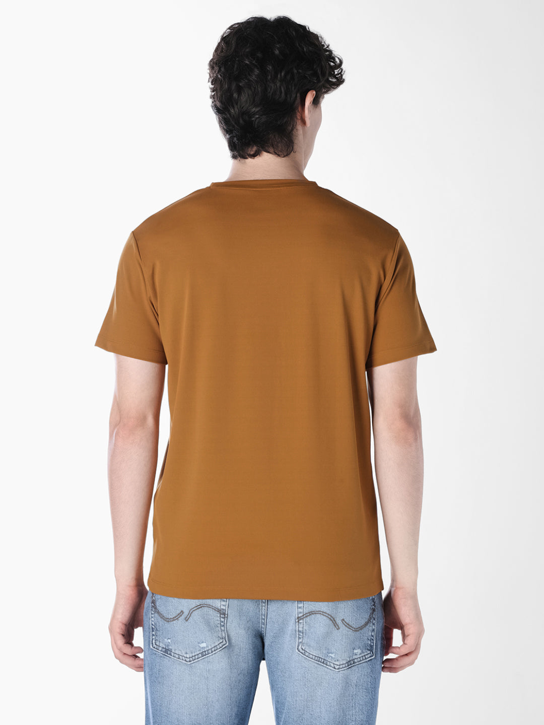 Golden Brown Tonal Logo Print T-shirt