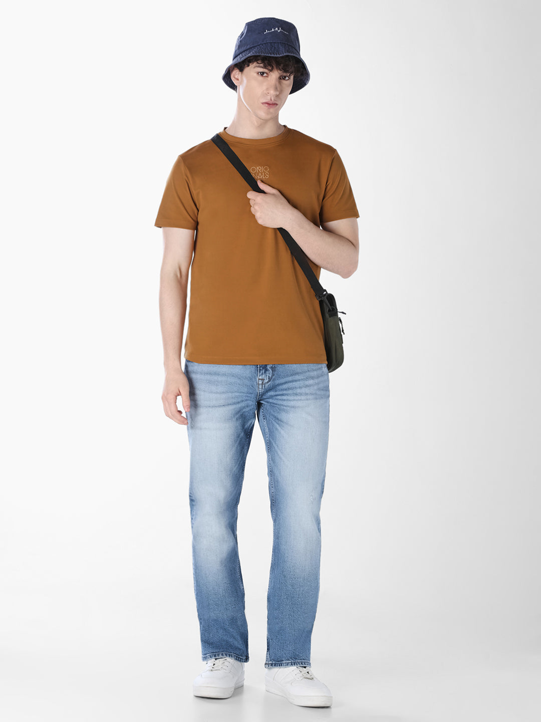 Golden Brown Tonal Logo Print T-shirt