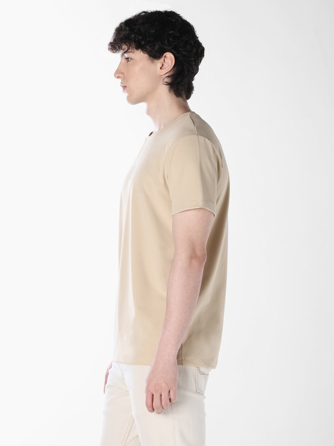 Light Brown Tonal Logo Print T-shirt