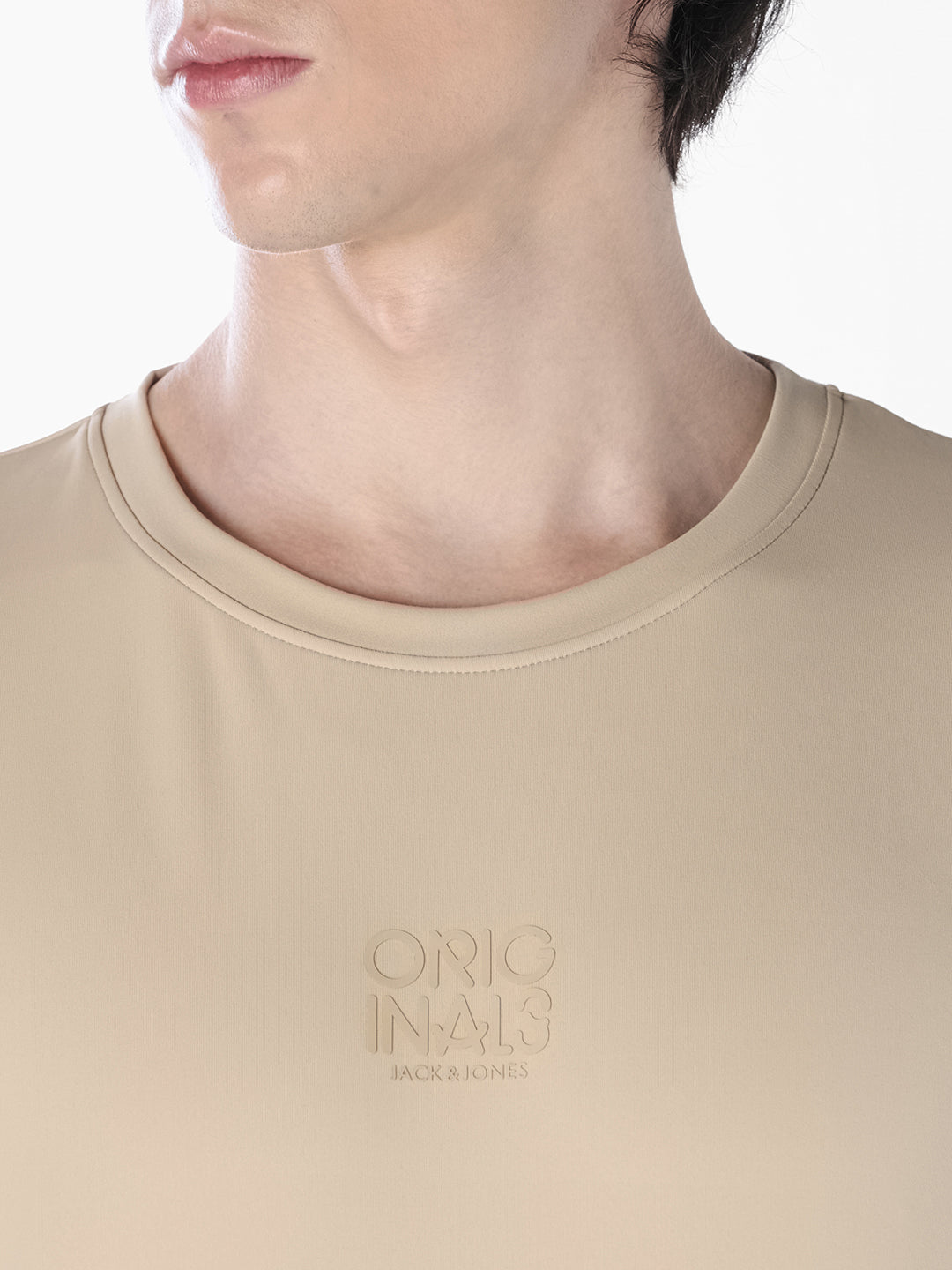 Light Brown Tonal Logo Print T-shirt
