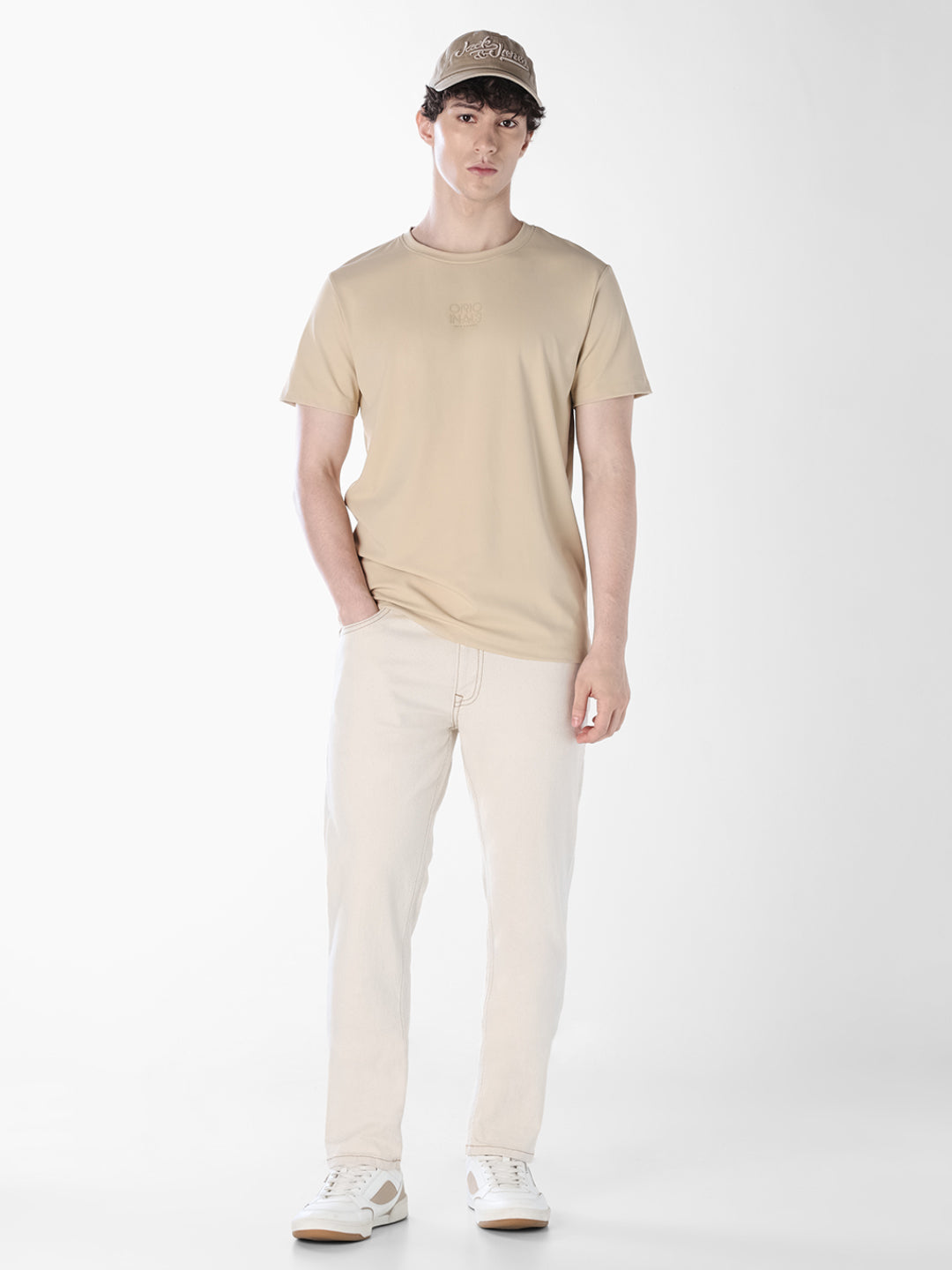 Light Brown Tonal Logo Print T-shirt