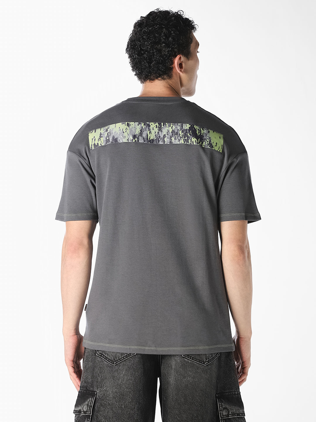 Grey Printed Oversized T-shirt