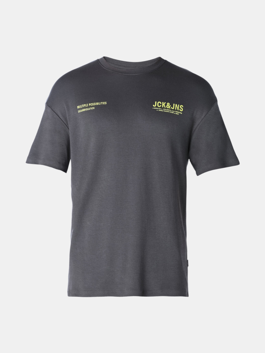 Grey Text Print Oversized T-shirt