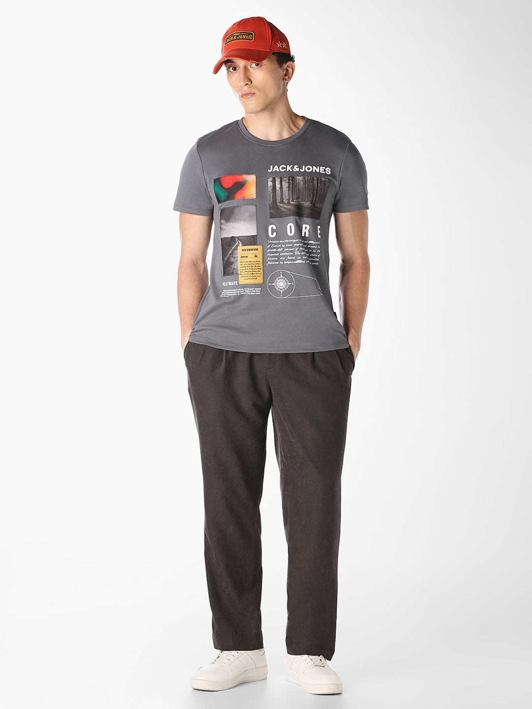 Grey Graphic Print T-Shirt