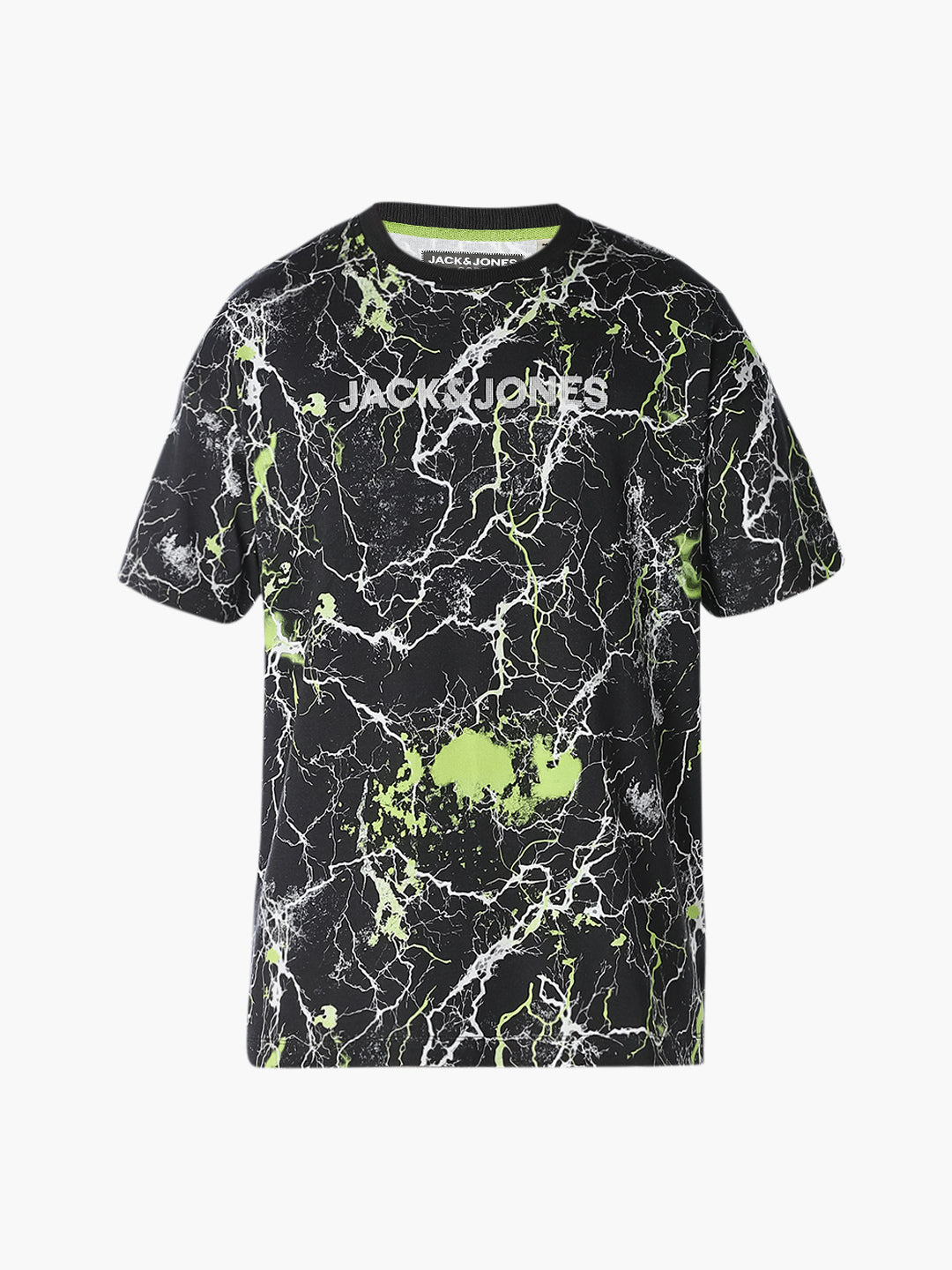 Black Marble Print Oversized T-Shirt