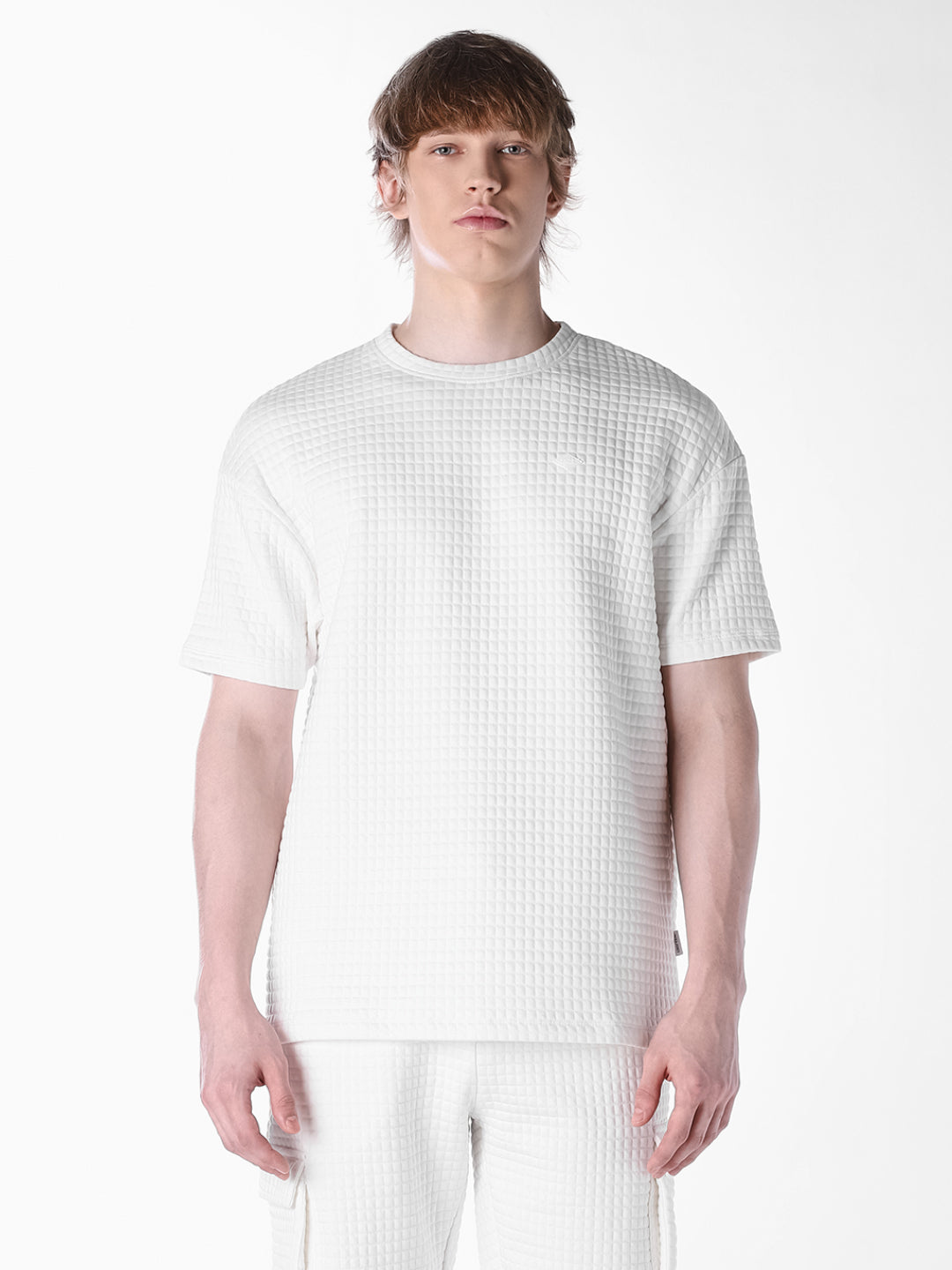 White Solid Oversized Fit T-shirt