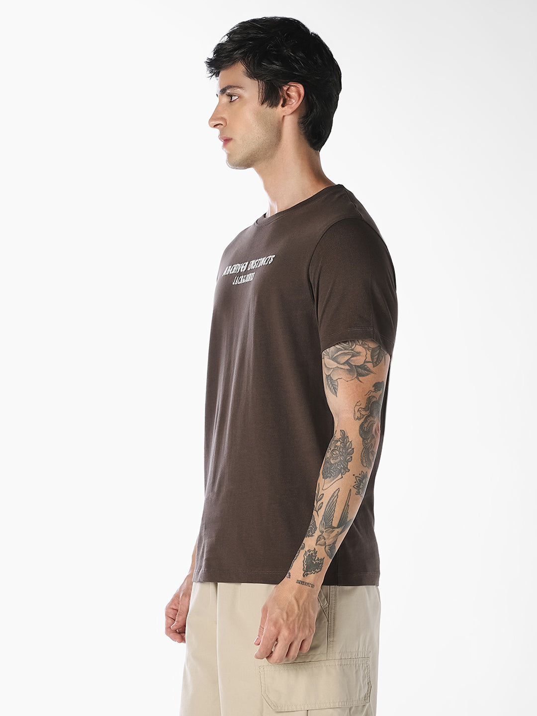 Brown Logo Print T-Shirt