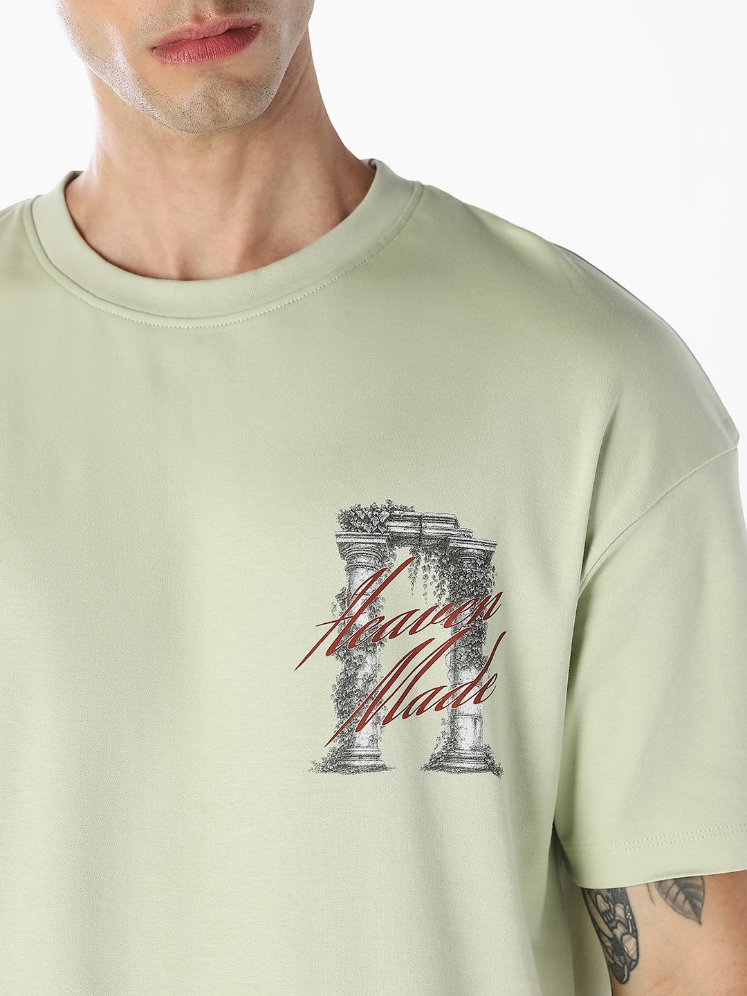 Sage Green Graphic Oversized T-Shirt