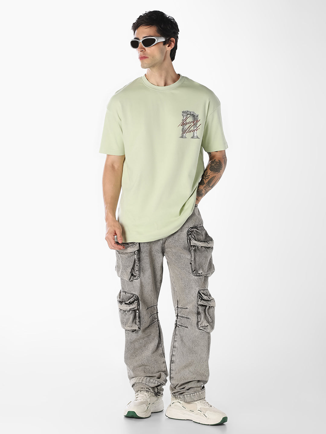 Sage Green Graphic Oversized T-Shirt